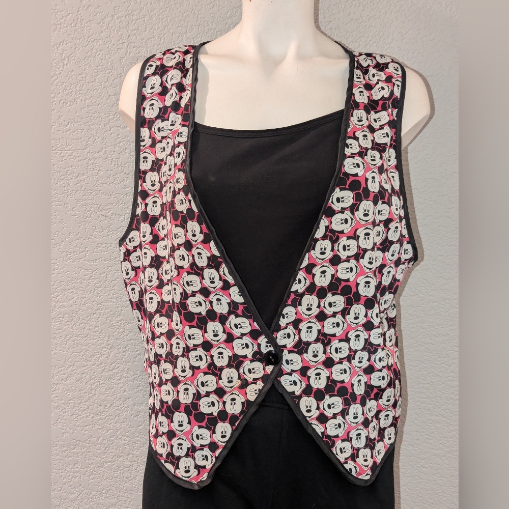 Vintage Mickey Pink And Black Vest